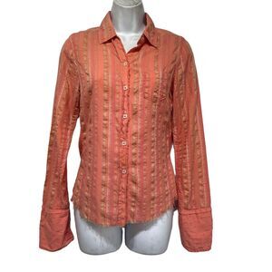 johnny cotton long sleeve button up embroidered shirt Size 1
